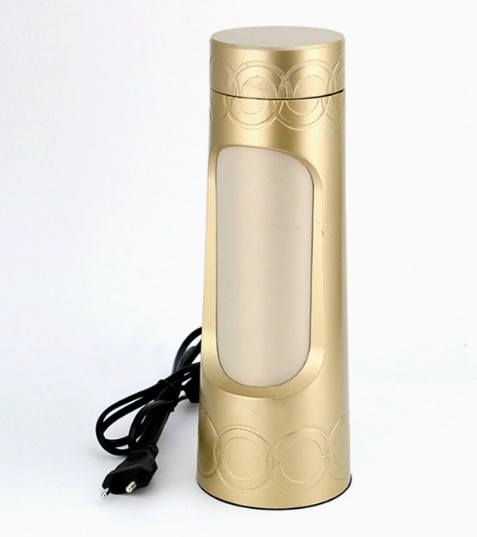 Cylindrical Brass Twist-Control Lamp — Shabbat lighting by Kosherlume